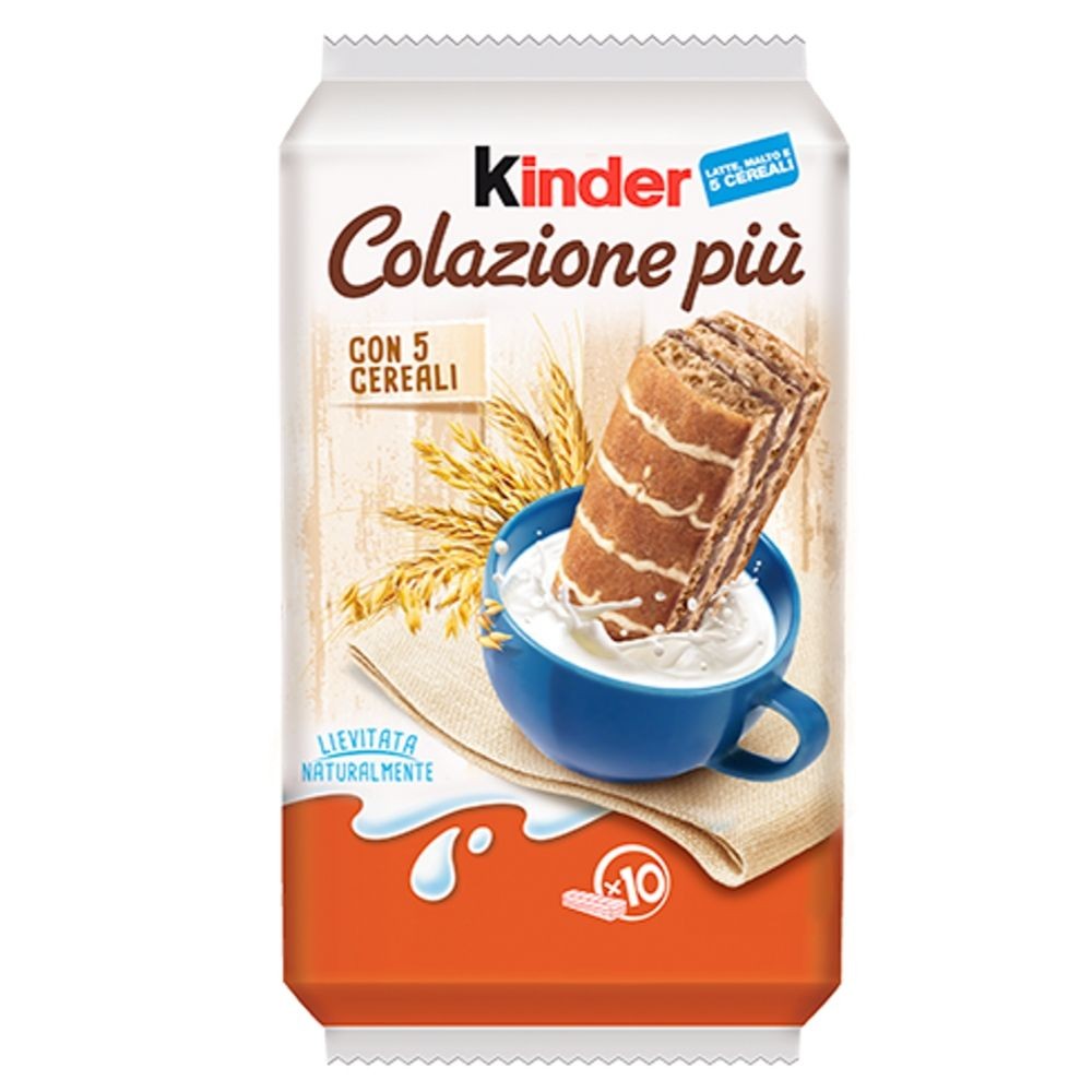 Ferrero Kinder Colazione Piu' Pack de 10 Snacks 290 gr Mélange de 5 céréales