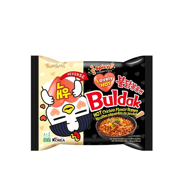 Buldak Half Spicy Hot Chicken Flavor Ramen 140gr