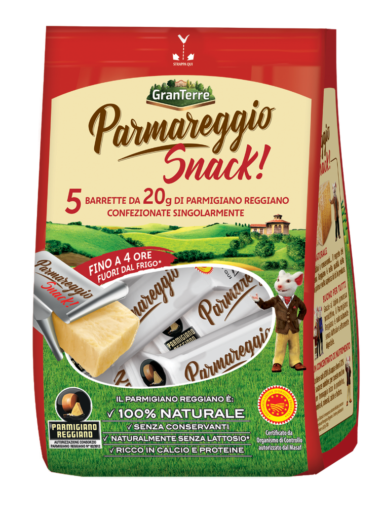 Parmareggio Snack! - Parmigiano Reggiano - 5 x 20 g