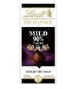 Lindt Excellence 90%, chocolat noir doux 100gr 